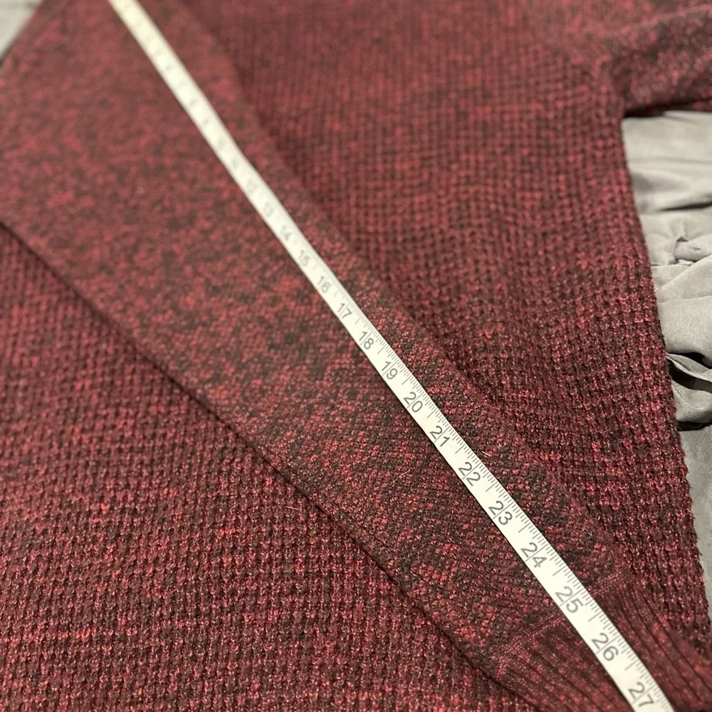 Buffalo David Button Mens XL Pullover Burgundy Speckle Knit Long Sleeve Sweater.